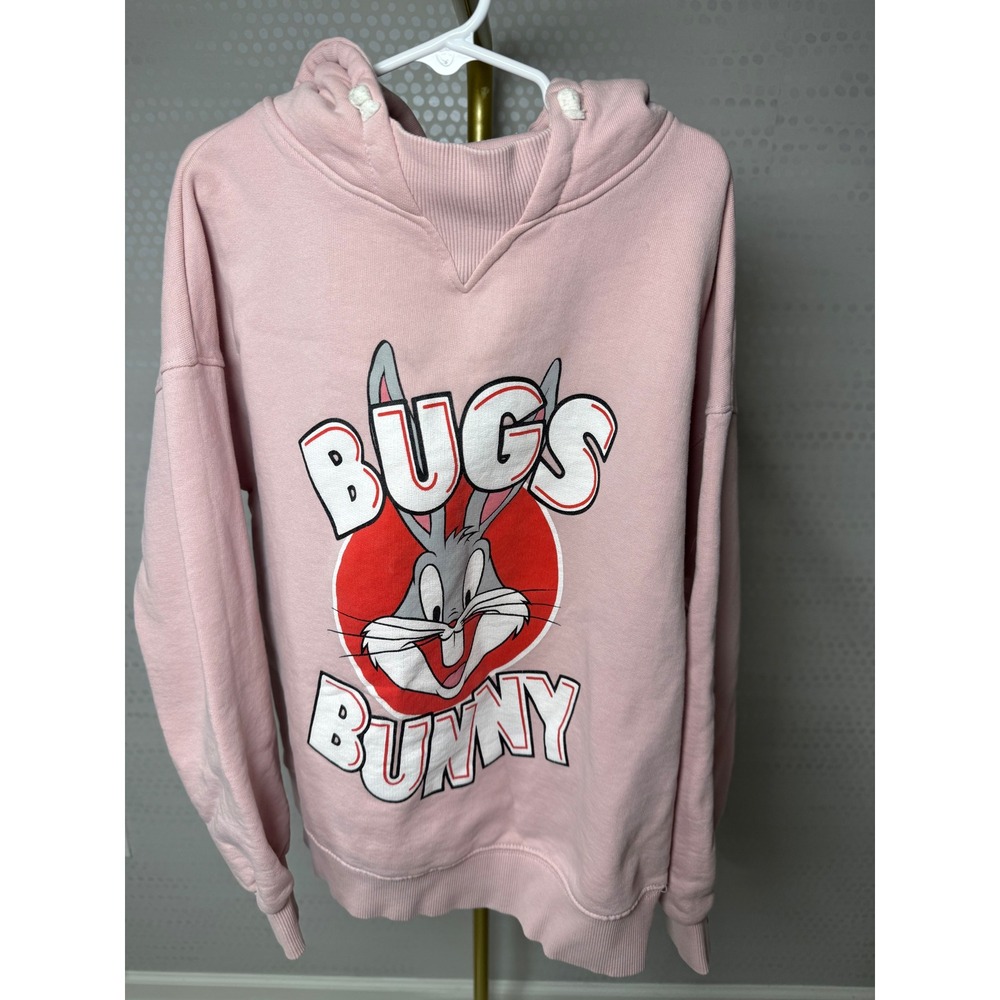 Zara Kids Looney Tunes Bugs Bunny Pink Graphic Hoodie Girls Size 10